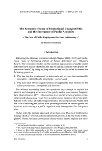 The Economic Theory of Institutional Change (ETIC) and the Emergence of Public Activities