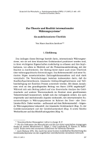 Zur Theorie und Realität internationaler Währungssysteme