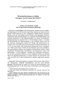 Wirtschaftsreformen in Afrika: Getragen von der Gunst der Geber?