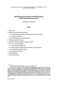 Beteiligungen deutscher Geschäftsbanken und Corporate Performance