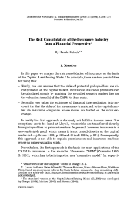 The Risk Consolidation of the Insurance Industry from a Financial Perspective