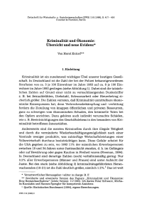Kriminalität und Ökonomie: Übersicht und neue Evidenz