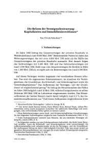 Die Reform der Vermögensbesteuerung: Kapitalkosten und Immobilieninvestitionen
