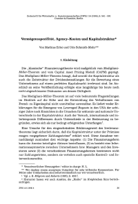 Vermögensspezifität, Agency-Kosten und Kapitalstruktur