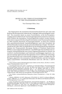 Modelle des Verwaltungsverbunds in der Finanzmarktaufsicht