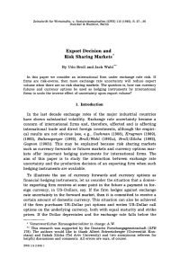 Export Decision and Risk Sharing Markets