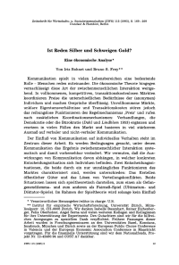 Ist Reden Silber und Schweigen Gold?