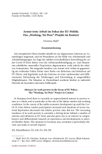 Armut trotz Arbeit im Fokus der EU-Politik: Das „Working, Yet Poor“-Projekt im Kontext