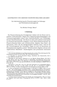 Legitimation und Grenzen nichtsteuerlicher Abgaben. Zur Individualisierung der Finanzierungslast im Ordnungs- und Wirtschaftsverwaltungsrecht