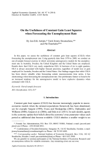 On the Usefulness of Constant Gain Least Squares when Forecasting the Unemployment Rate