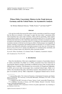 Whose Policy Uncertainty Matters in the Trade between Germany and the United States: An Asymmetric Analysis