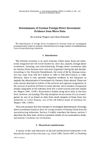Determinants of German Foreign Direct Investment: Evidence from Micro Data