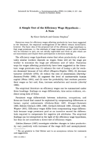 Simple Test of the Efficiency Wage Hypothesis - A Note