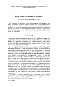 Starke Hysteresis auf dem Arbeitsmarkt