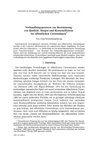 Verhandlungsprozesse zur Bestimmung von Qualität, Output und Kosteneffizienz bei öffentlichen Unternehmen