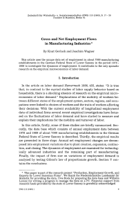 Gross and Net Employment Flows in Manufacturing Industries
