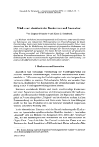 Märkte mit strukturierter Konkurrenz und Innovation