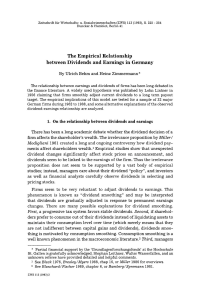 The Empirical Relationship between Dividends and Earnings in Germany