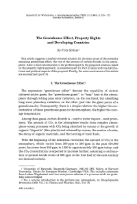 The Greenhouse Effect, Property Rights and Developing Countries