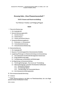 Zwanzig Jahre „Neue Finanzwissenschaft“