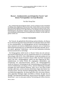 Keynes’ „fundamentales psychologisches Gesetz“ und dessen Vorwegnahme von Lujo Brentano