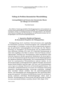 Vollzug als Problem ökonomischer Theoriebildung