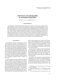 Einkommen und Lebensqualität im vereinigten Deutschland