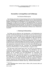 Euromärkte, Leistungsbilanz und Geldmenge