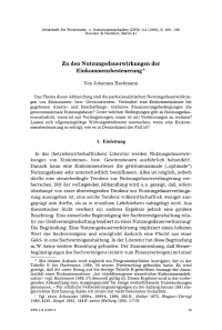 Zu den Nutzungsdauerwirkungen der Einkommensbesteuerung