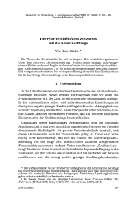 Der relative Einfluß des Zinssatzes auf die Kreditnachfrage