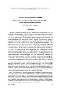 Intersektorale Lohndifferentiale