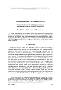 Determinanten des Gesundheitszustands