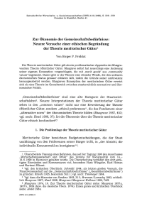 Zur Ökonomie der Gemeinschaftsbedürfnisse: Neuere Versuche einer ethischen Begründung der Theorie meritorischer Güter