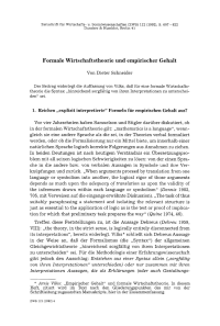 Formale Wirtschaftstheorie und empirischer Gehalt