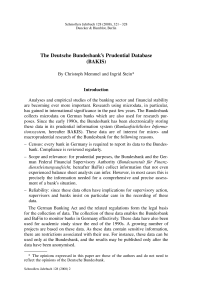The Deutsche Bundesbank's Prudential Database (BAKIS)