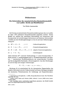 Die Zeitstruktur des monetaristischen Konjunkturmodells von Laidler: Kritik und Modifikation