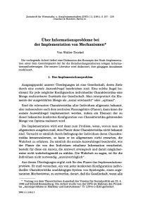 Über Informationsprobleme bei der Implementation von Mechanismen