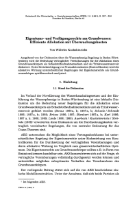 Eigentums- und Verfügungsrechte am Grundwasser: Effiziente Allokation mit Überwachungskosten