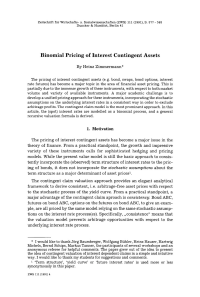 Binomial Pricing of Interest Contingent Assets