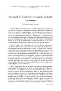 Sparmangel, Akkumulationsfinanzierung und Außenhandel