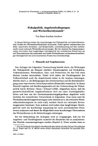 Fiskalpolitik, Angebotsbedingungen und Wechselkursdynamik