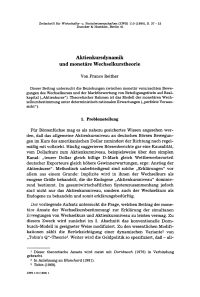 Aktienkursdynamik und monetäre Wechselkurstheorie
