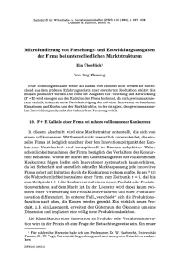 Mikrofundierung von Forschungs- und Entwicklungsausgaben der Firma bei unterschiedlichen Marktstrukturen