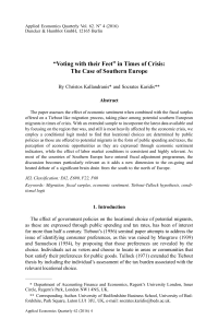 “Voting with their Feet” in Times of Crisis: The Case of Southern Europe
