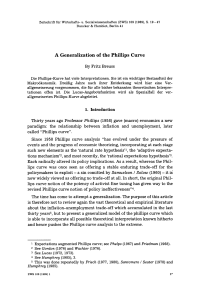 A Generalization of the Phillips Curve