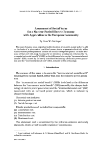 Assessment of Social Value for a Nuclear-Fueled Electric Economy with Application to the European Community