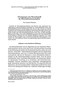 Überlegungen zum Theoriebegriff der Wirtschaftswissenschaften