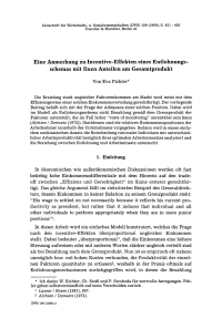 Eine Anmerkung zu Incentive-Effekten eines Entlohnungsschemas mit fixen Anteilen am Gesamtprodukt