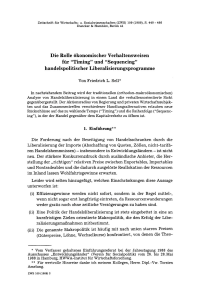 Die Rolle ökonomischer Verhaltensweisen für “Timing” und “Sequencing” handelspolitischer Liberalisierungsprogramme