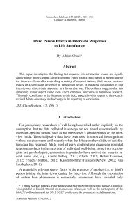 Third Person Effects in Interview Responses on Life Satisfaction